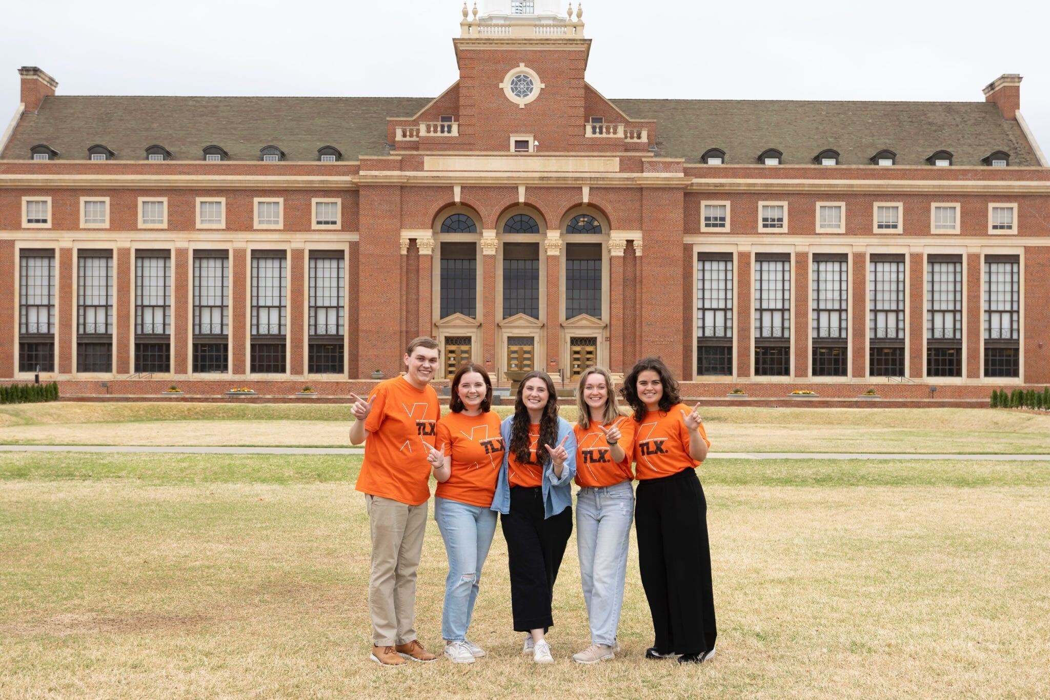 TLX leaders pose in front of OSU library TLX leaders pose in front of OSU library